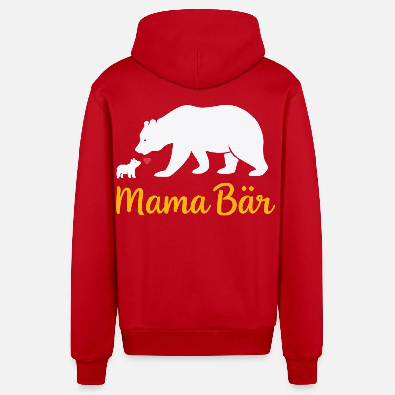 Future Maman MAMA BEAR Rétro Drôle - Veste à capuche bio décontractée fabriquée en UE - rouge