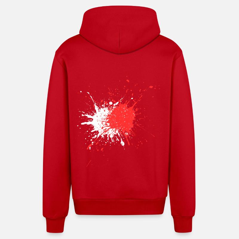 Impression abstraite d’éclaboussures de sang - Veste à capuche bio décontractée fabriquée en UE - rouge