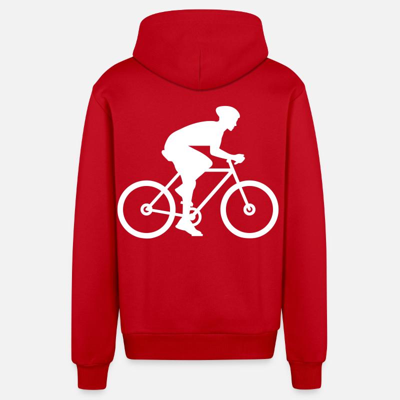 Conception de cadeaux pour le cyclisme - Veste à capuche bio décontractée fabriquée en UE - rouge