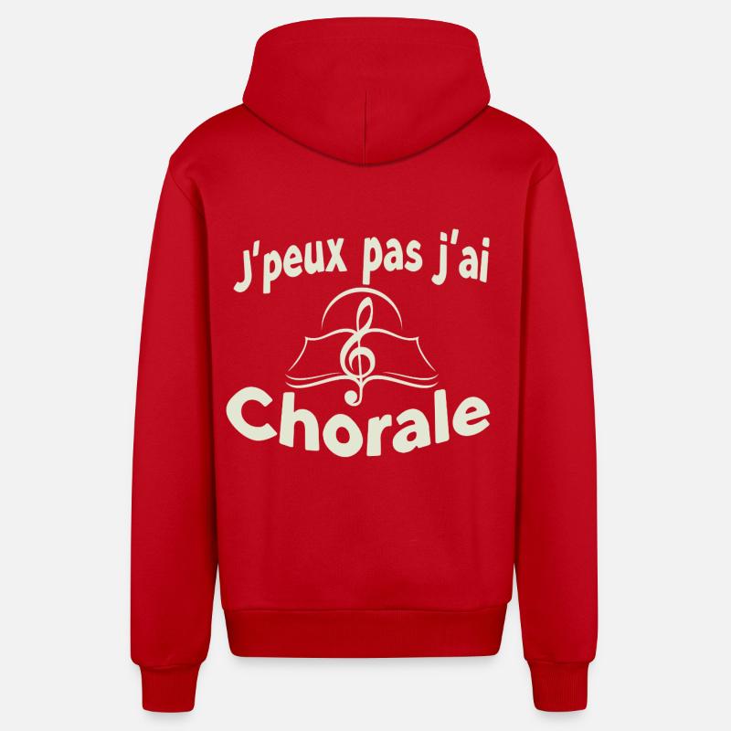 J'peux pas j'ai Chorale - Veste à capuche bio décontractée fabriquée en UE - rouge