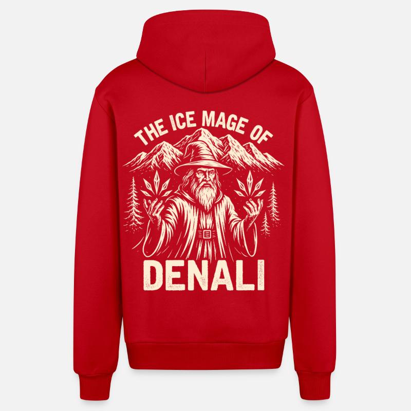 Mage de glace de Denali - Veste à capuche bio décontractée fabriquée en UE - rouge