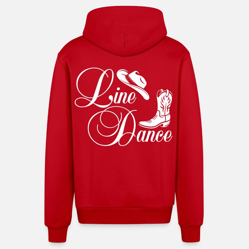 Danse en ligne Western Script - Veste à capuche bio décontractée fabriquée en UE - rouge