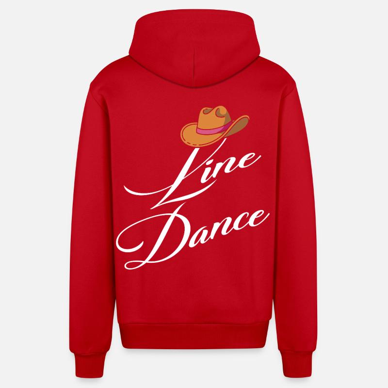 Line Dance Elegance - Organic Relaxed Hooded Jacket Made in EU - red