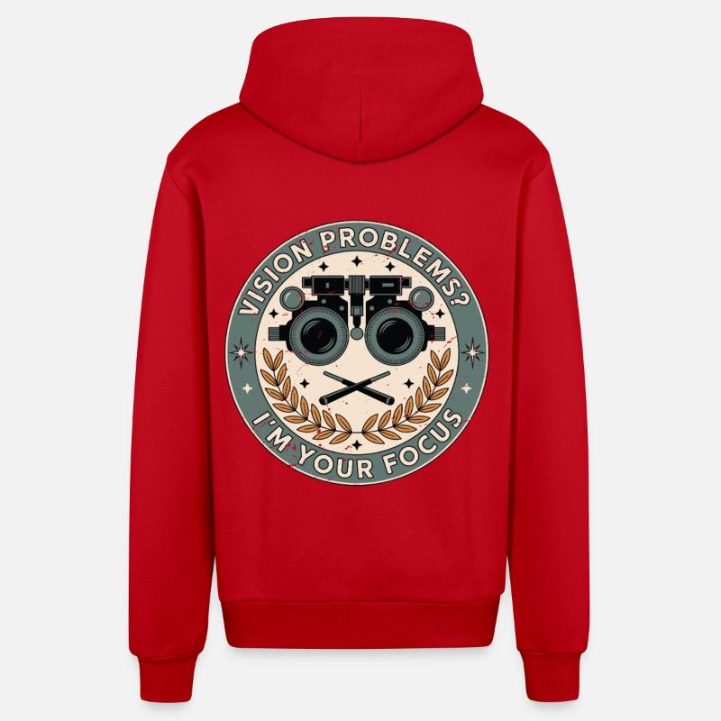 Optometrist Vision Problems I'm Ophthalmologist - Organic Relaxed Kapuzenjacke Made in EU - Rot