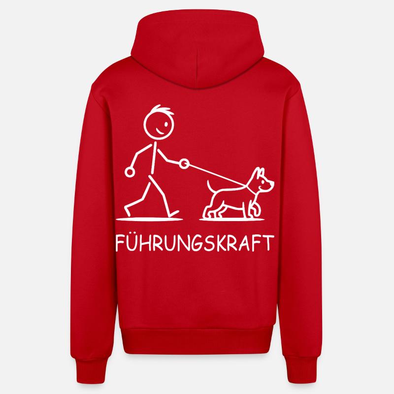 Chien de Leadership - Veste à capuche bio décontractée fabriquée en UE - rouge