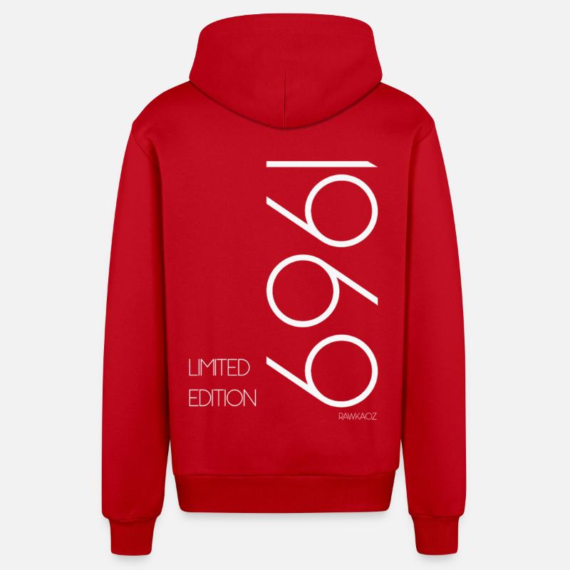 Edition limitée 1969 - Veste à capuche bio décontractée fabriquée en UE - rouge