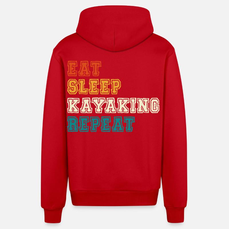 Manger dormir Kayak Répéter - Veste à capuche bio décontractée fabriquée en UE - rouge