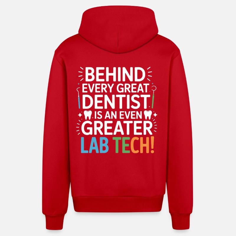Conception dentaire de Greater Lab Tech - Veste à capuche bio décontractée fabriquée en UE - rouge