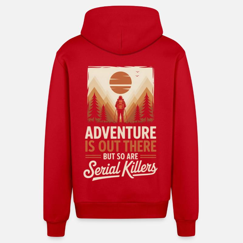 Sentier d’aventure Sunset Walker - Veste à capuche bio décontractée fabriquée en UE - rouge