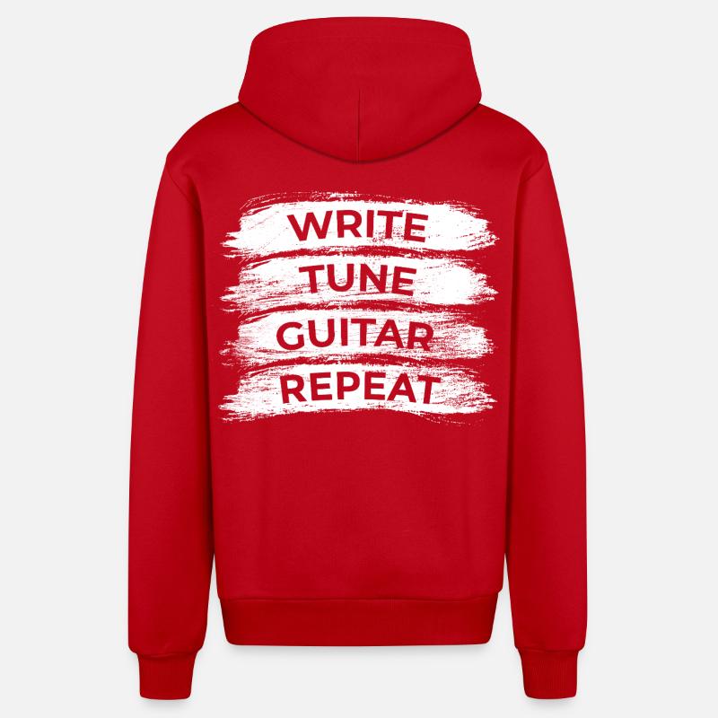 Routine du guitariste - Veste à capuche bio décontractée fabriquée en UE - rouge