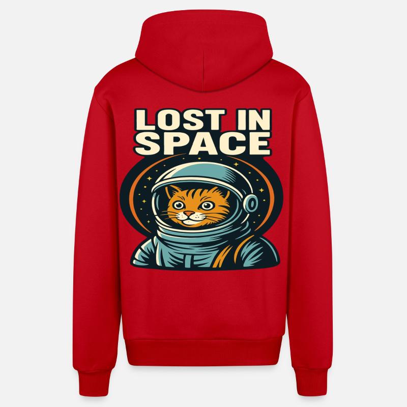 Perdu dans l’espace Katzen Astronaut Design - Veste à capuche bio décontractée fabriquée en UE - rouge