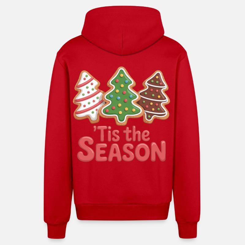 Chemise de biscuits de Noël pour les amis de Noël - Veste à capuche bio décontractée fabriquée en UE - rouge