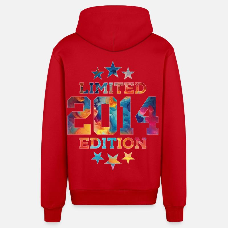 ÉDITION LIMITÉE 2014 12E ANNIVERSAIRE - Veste à capuche bio décontractée fabriquée en UE - rouge