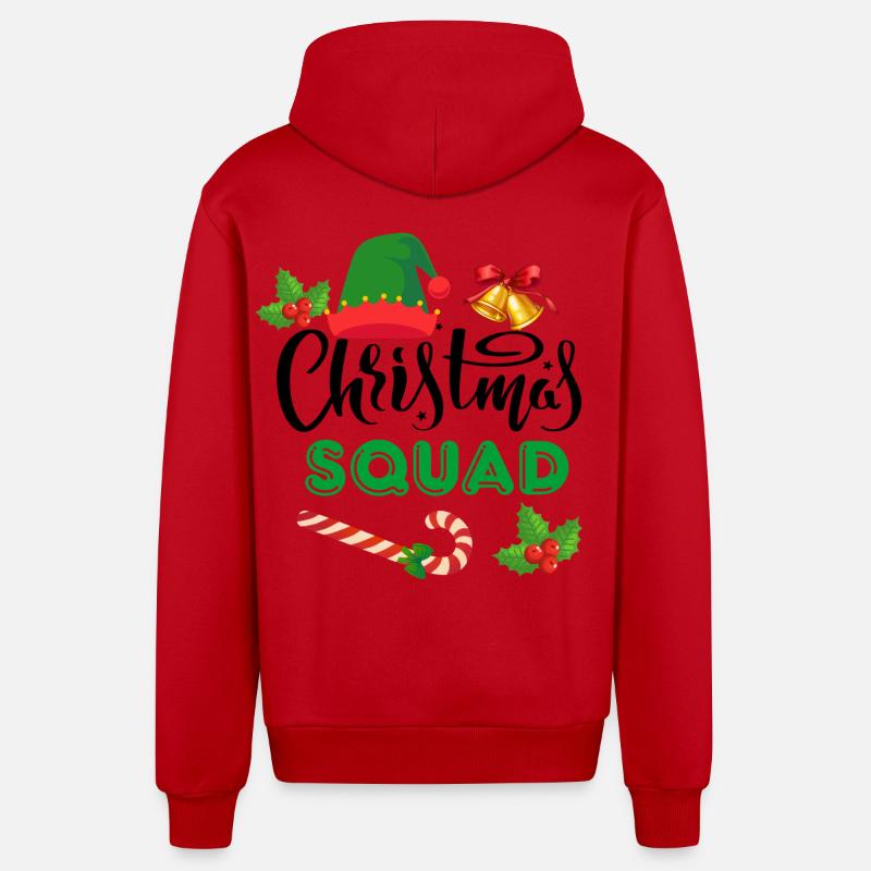 Équipe de Noël, Épouser Noël - Veste à capuche bio décontractée fabriquée en UE - rouge