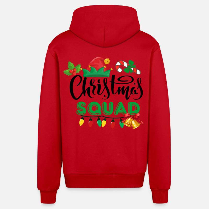 Équipe de Noël, Épouser Noël - Veste à capuche bio décontractée fabriquée en UE - rouge