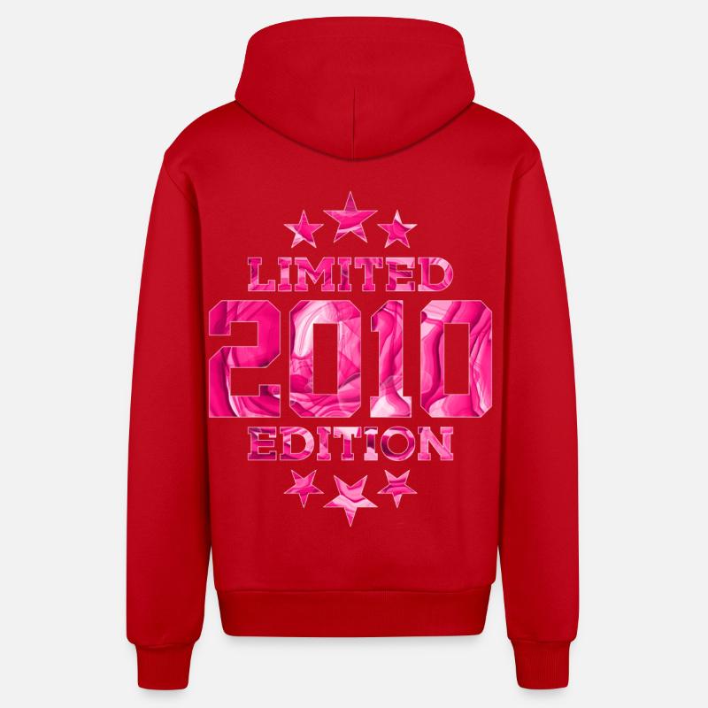 ÉDITION LIMITÉE 2010 16E ANNIVERSAIRE - Veste à capuche bio décontractée fabriquée en UE - rouge