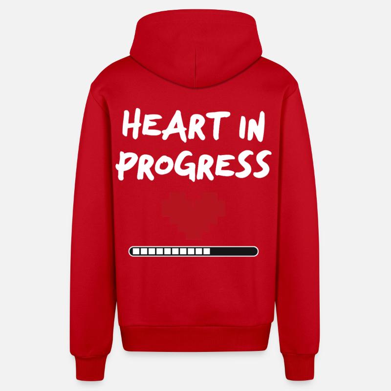 Déclaration HEART IN PROGRESS - Veste à capuche bio décontractée fabriquée en UE - rouge