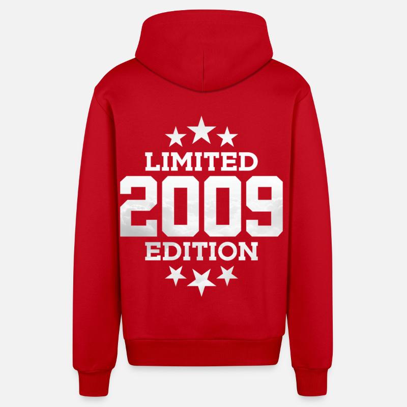 ÉDITION LIMITÉE 2009 17E ANNIVERSAIRE - Veste à capuche bio décontractée fabriquée en UE - rouge