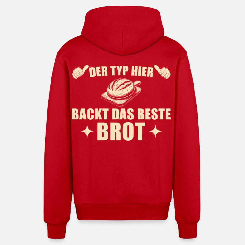 Brot backen - Bester Bäcker Geschenkidee - Organic Relaxed Kapuzenjacke Made in EU - Rot