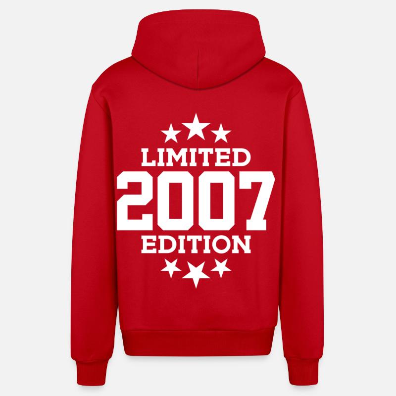 ÉDITION LIMITÉE 2007 19E ANNIVERSAIRE - Veste à capuche bio décontractée fabriquée en UE - rouge