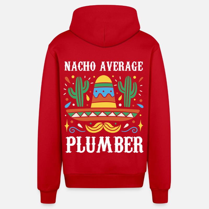Nacho Average Plumber - Organic Relaxed Kapuzenjacke Made in EU - Rot