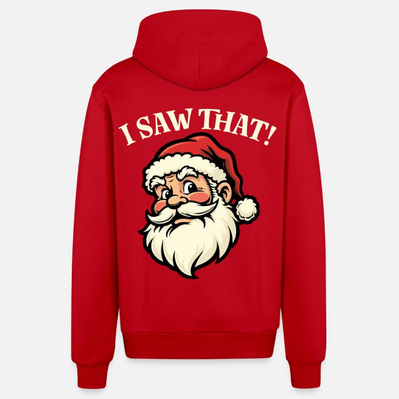 J’ai vu ça - Père Noël - Veste à capuche bio décontractée fabriquée en UE - rouge