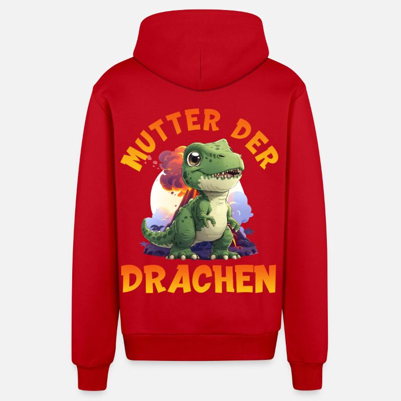 Futures mamans MÈRE DES DRAGONS Drôle - Veste à capuche bio décontractée fabriquée en UE - rouge