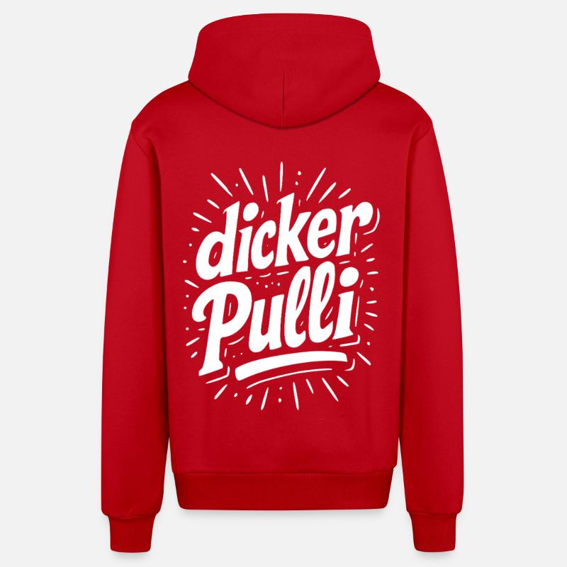 Pull épais Neon Typo - Veste à capuche bio décontractée fabriquée en UE - rouge