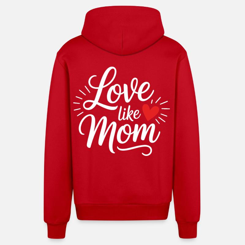 Amour comme maman lettrage coeur - Veste à capuche bio décontractée fabriquée en UE - rouge