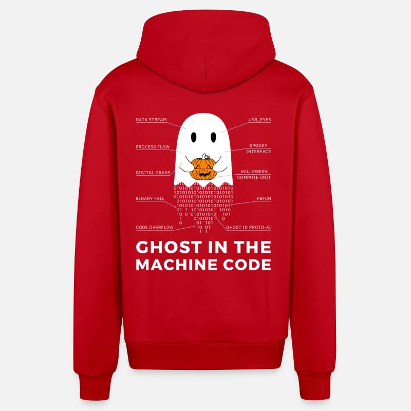Lustiger Programmierer, Programmierer Halloween T-Shirt - Organic Relaxed Kapuzenjacke Made in EU - Rot