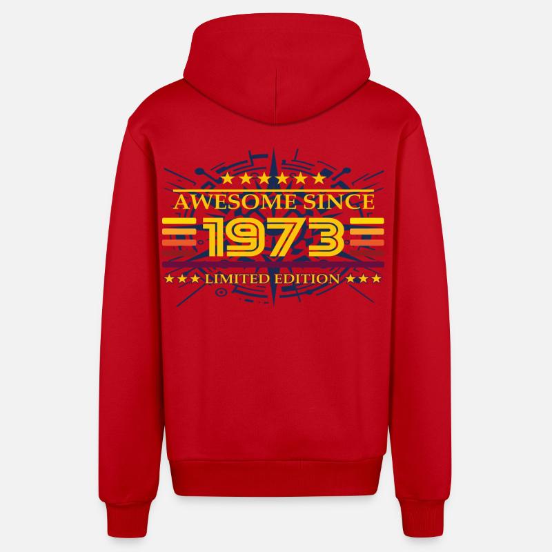 Génial depuis 1973 Édition limitée - Veste à capuche bio décontractée fabriquée en UE - rouge