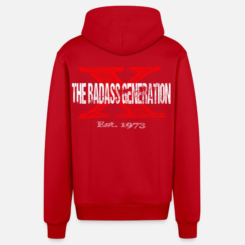 Génération X 1973 Rétro - Veste à capuche bio décontractée fabriquée en UE - rouge