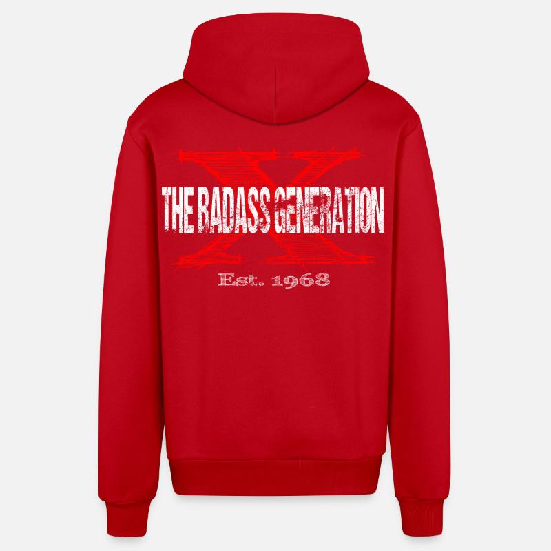 Génération X 1968 Rétro - Veste à capuche bio décontractée fabriquée en UE - rouge