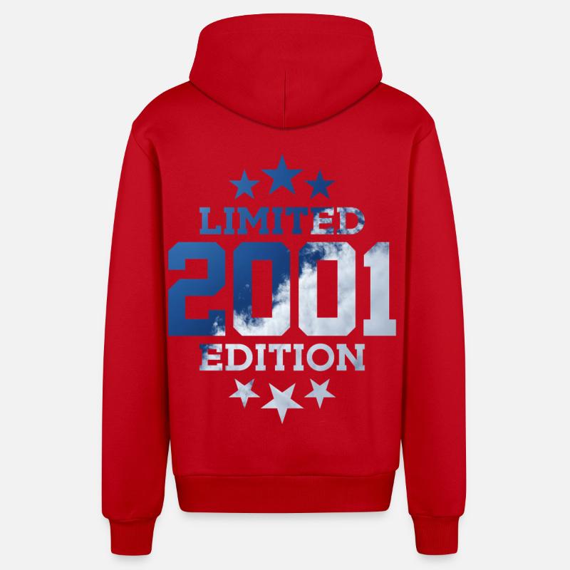 ÉDITION LIMITÉE 2001 25E ANNIVERSAIRE - Veste à capuche bio décontractée fabriquée en UE - rouge