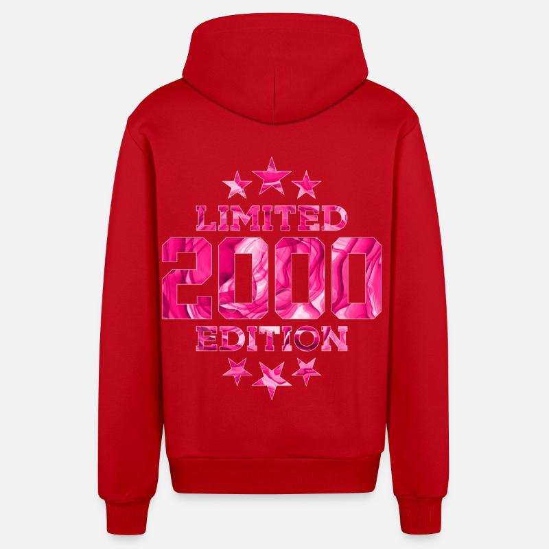 ÉDITION LIMITÉE 26E ANNIVERSAIRE 2000 - Veste à capuche bio décontractée fabriquée en UE - rouge