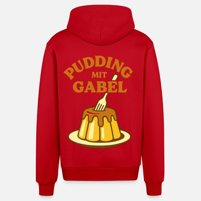 Pudding à la fourchette - Veste à capuche bio décontractée fabriquée en UE - rouge