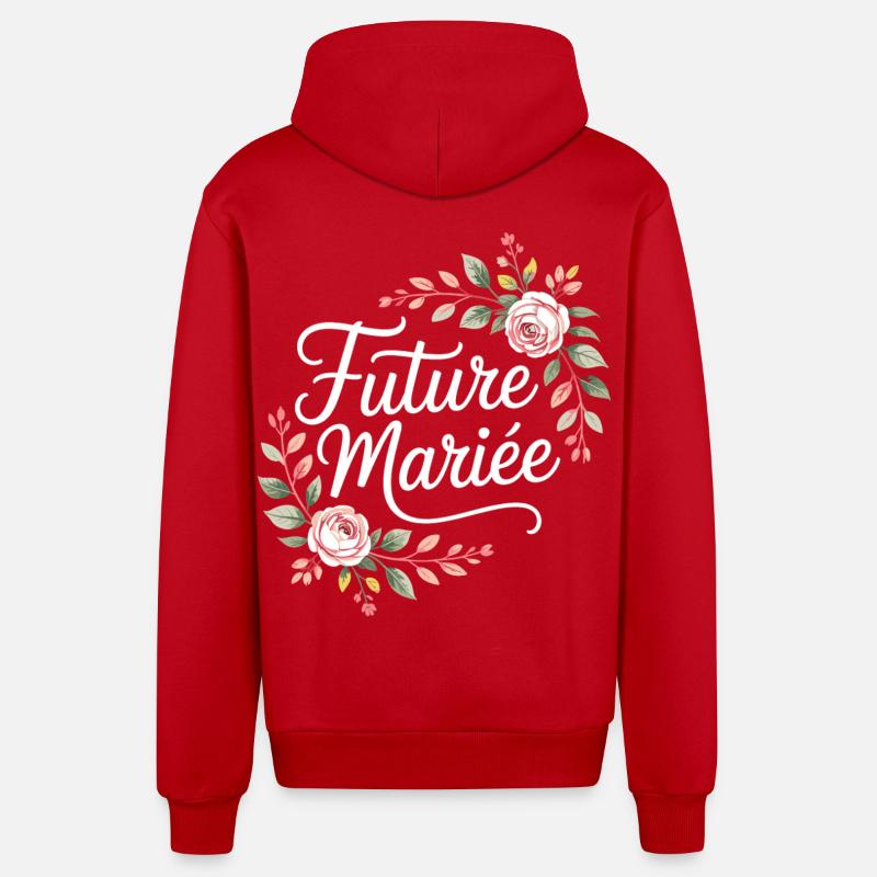 Team Mariage EVJF Future Mariée - Veste à capuche bio décontractée fabriquée en UE - rouge