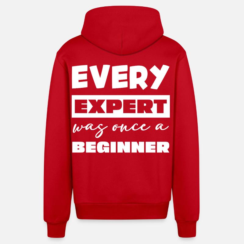 Jeder Experte war einst Anfänger - Organic Relaxed Kapuzenjacke Made in EU - Rot