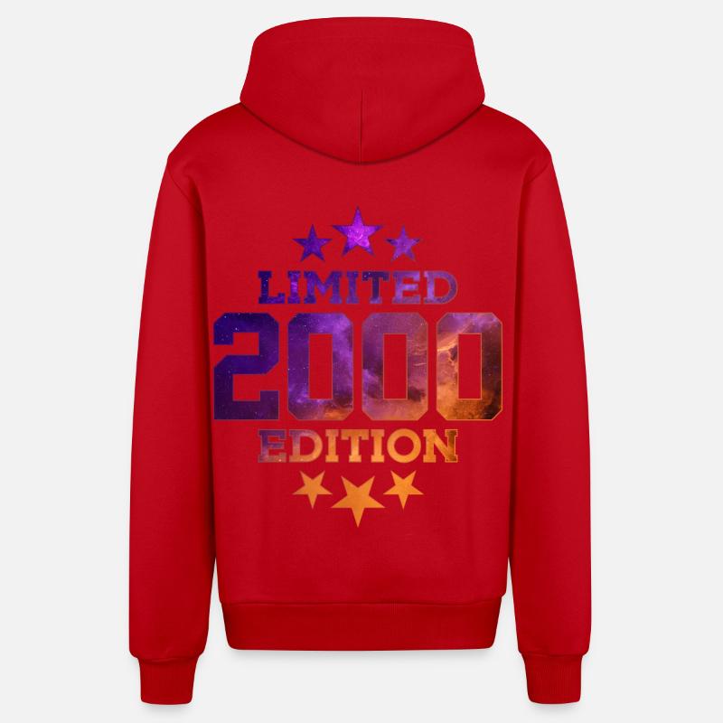 ÉDITION LIMITÉE 2000 25E ANNIVERSAIRE - Veste à capuche bio décontractée fabriquée en UE - rouge