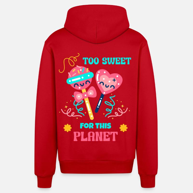 Candy Queen Candy Mode - Veste à capuche bio décontractée fabriquée en UE - rouge