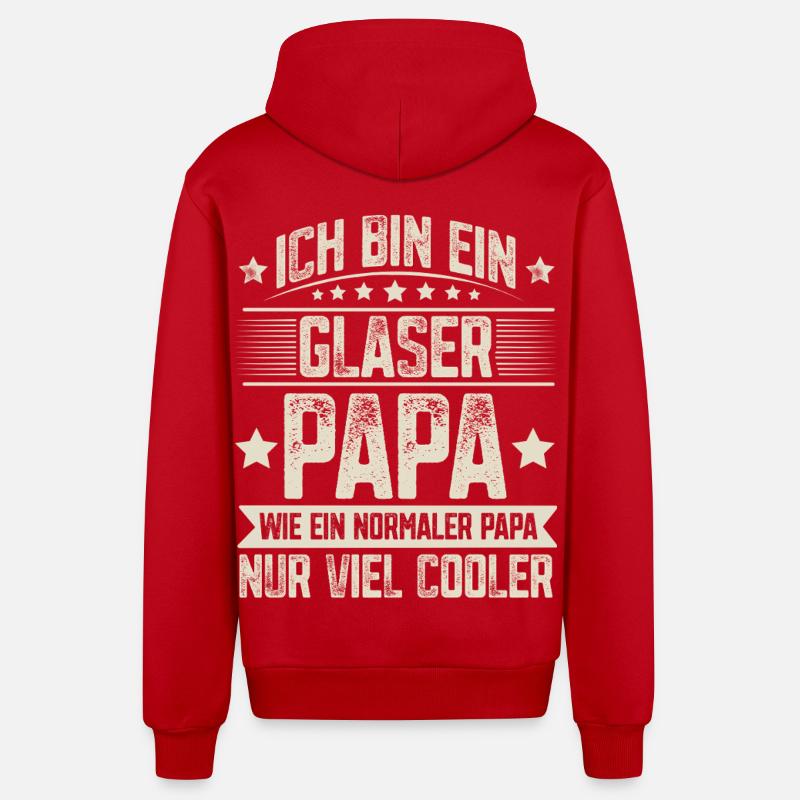 Papa vitrier - Veste à capuche bio décontractée fabriquée en UE - rouge