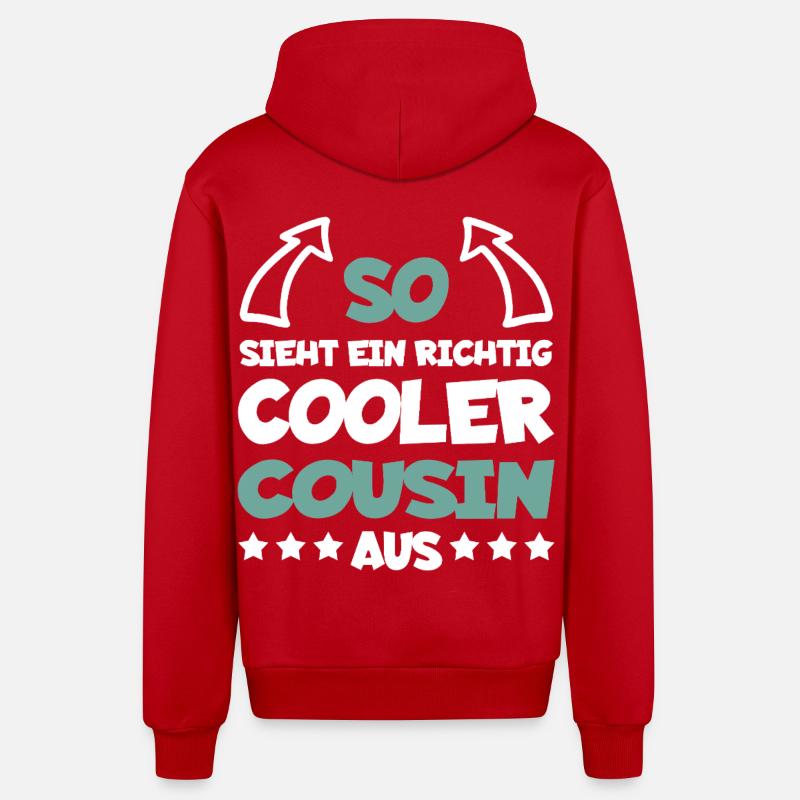 Vraiment cool cousin drôle cadeau - Veste à capuche bio décontractée fabriquée en UE - rouge