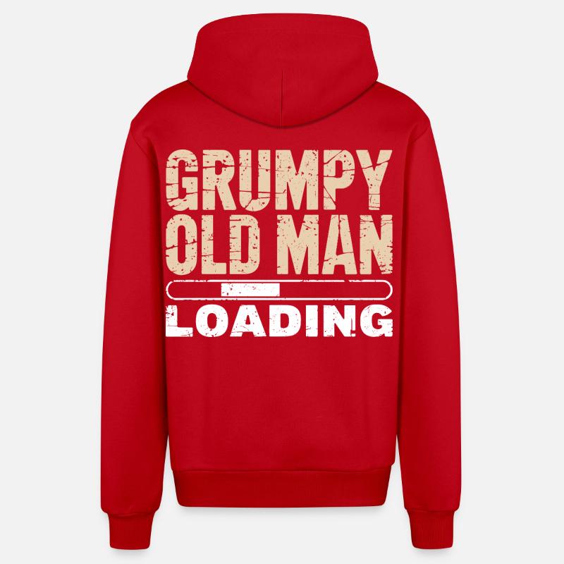 Grumpy Old Man Loading - Veste à capuche bio décontractée fabriquée en UE - rouge