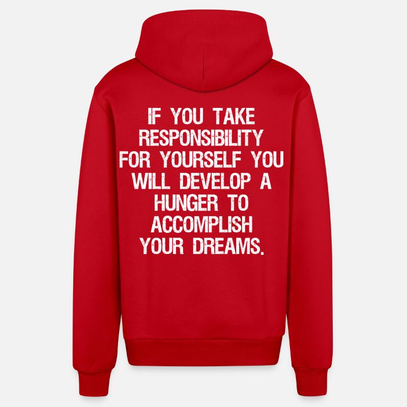 Si vous prenez vos responsabilités, vous - Veste à capuche bio décontractée fabriquée en UE - rouge