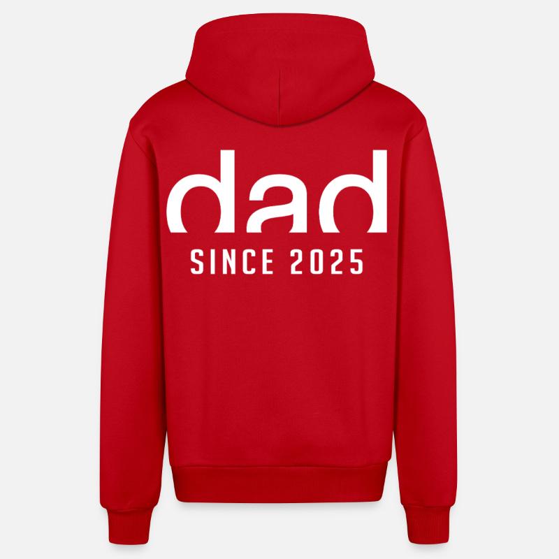 Papa Seit 2025 | Geburt Vaterschaft Geschenk - Organic Relaxed Kapuzenjacke Made in EU - Rot