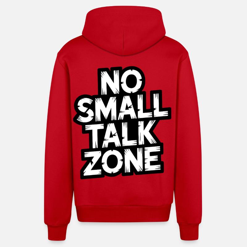 Pas de zone de bavardage - Veste à capuche bio décontractée fabriquée en UE - rouge