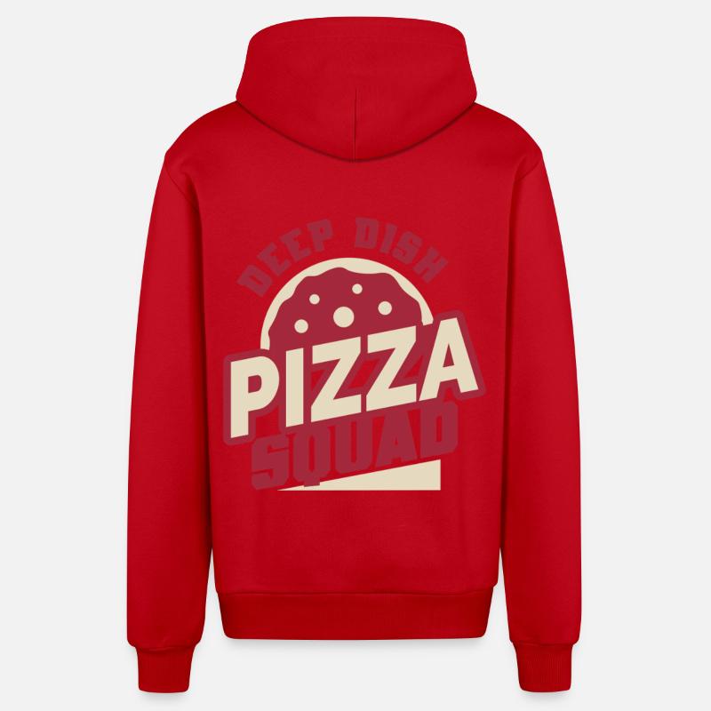 Plat profond Pizza Squad Chicargo - Veste à capuche bio décontractée fabriquée en UE - rouge