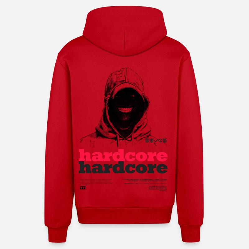 Texte hardcore - Veste à capuche bio décontractée fabriquée en UE - rouge