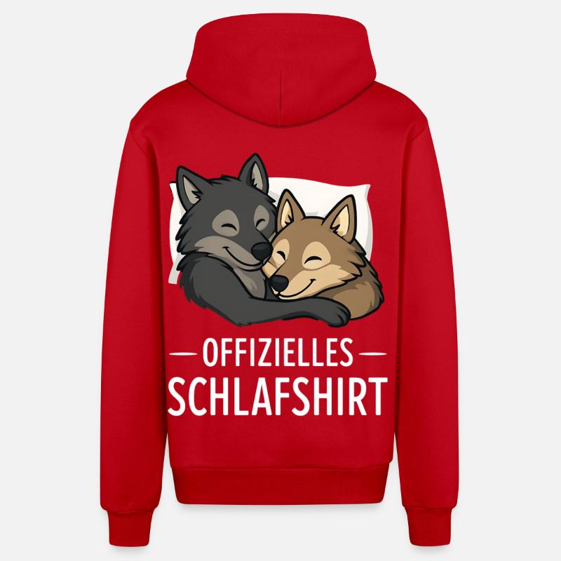 Cuddly Wolves Chemise de nuit - Veste à capuche bio décontractée fabriquée en UE - rouge