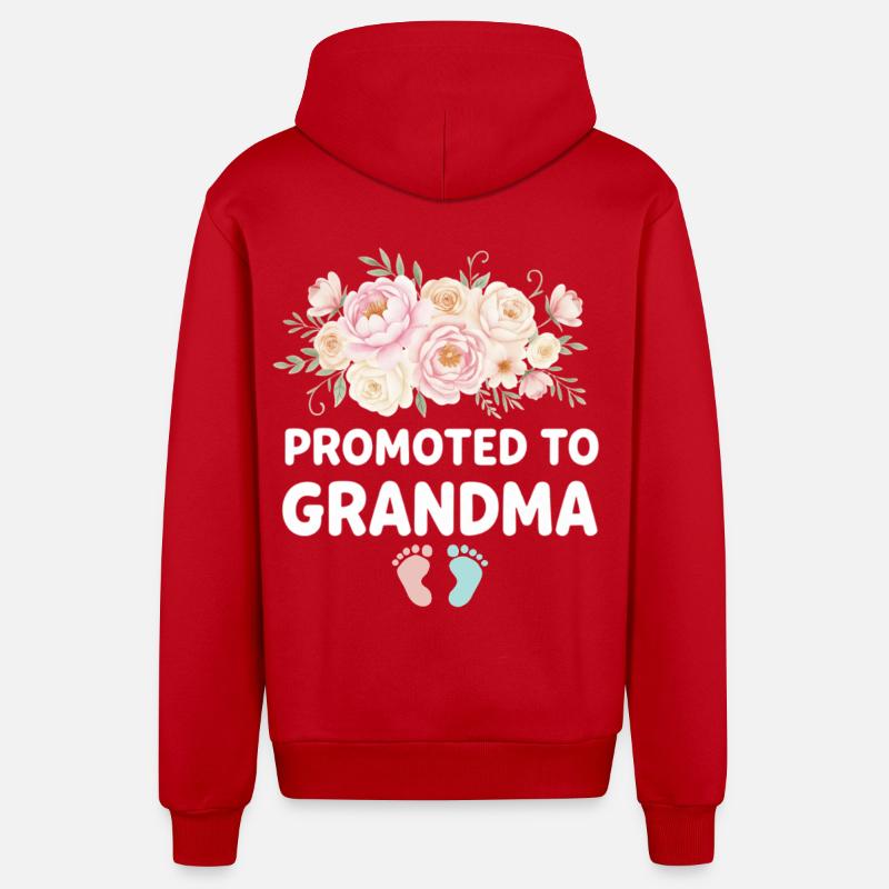 Werdender Oma loading zukünftige Großmutter - Organic Relaxed Kapuzenjacke Made in EU - Rot
